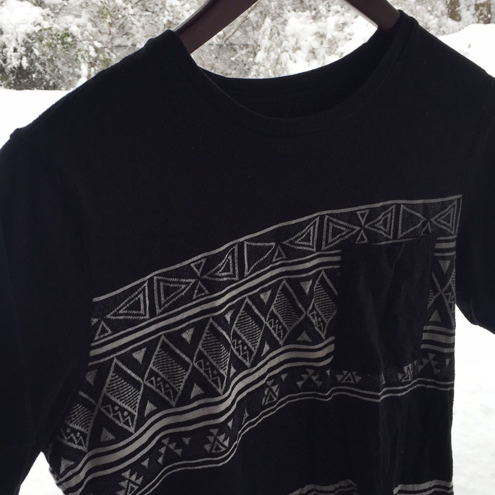 Black T-shirt with Tribal Pocket